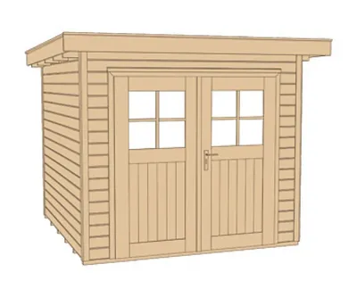 Produktbild von WEKA 227.3024.10400 Gartenhaus/Blockbohlenhaus Vinea mit Doppeltür ; Größe: 3 ; Farbgebung: Naturbelassen ; Wandstärke: 21 mm ; Maße (LxBxH): 295 cm x 239 cm x 217 cm ; Seitenwandhöhe: 207 cm