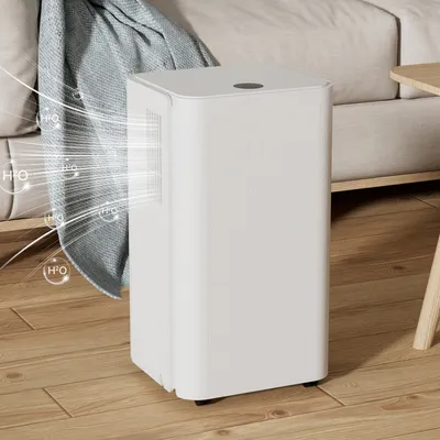 Produktbild von Hengda Luftentfeuchter | 16L/Tag 2L Tank | Tragbarer Lufttrockner gegen Feuchtigkeit Schmutz & Schimmel für Schlafzimmer Badezimmer Keller Schrank Büro Garage
