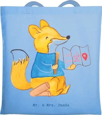 Produktbild von Mr. & Mrs. Panda Tote Bag Bauzeichner Herz - Sky Blue - Geschenk, Tasche, Jutebeutel, Einkaufstasche, Laptoptasche, Schultasche