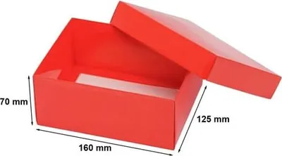 Zdjęcie produktu dla Pudełko Laminowane Ozdobne Na Prezent 160x125x70mm Czerwone Ozdobne