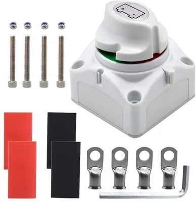 Image de Coupe-batterie étanche haut de gamme 275 A - Pour bateaux, caravanes, camions - Blanc
