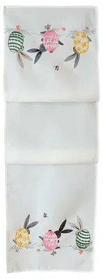 Produktbild von Tischwäsche Stickerei Ostereier Osterhasen Tischdecke Tischdeko 40 x 140 cm