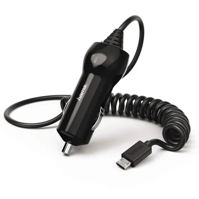 Immagine prodotto di Caricabatterie da auto a spirale Micro-USB 2,4A Nero