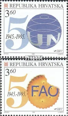 Produktbild von Briefmarken Kroatien 1995 Mi 347-348 (kompl.Ausg.) postfrisch UNO und FAO