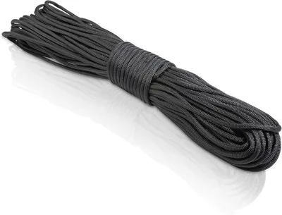 Produktbild von CoverUp! Paracord 550 schwarz – 550 Paracord aus 7 Strängen – 31 Meter Parachute Cord mit extrem robustem Seilmantel