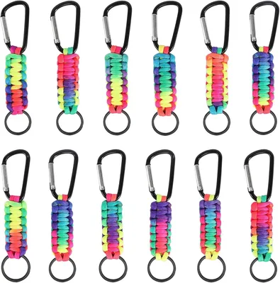 Produktbild von Lanyard Schlüsselanhänger 12 Stück, Geflochtenes Band, Karabinerhaken, für Schlüssel