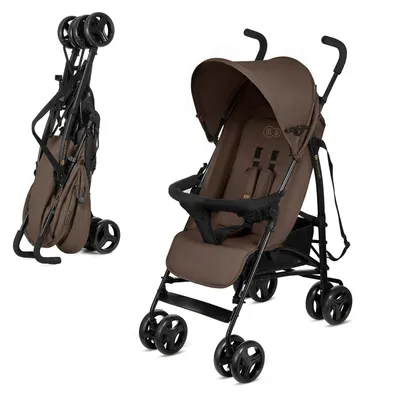 Produktbild von Kinderkraft TIK - Spazierbuggy Regenschirm - ultraleicht (6,5 kg) - zusammenklappbar - Liegeposition - nicht durchstoßbare Reifen - Braun