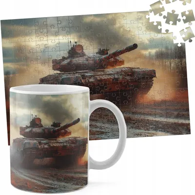 Image de Zestaw Kubek + Puzzle 110El - Czołg Wojsko Armia