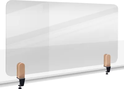 Produktbild von Legamaster ELEMENTS Tischtrennwand transparent 60x120cm Klammern, Schreibtisch-Trennwand, Transparent, 1200 x 5 mm, Polymethylmethacrylat (PMMA), Klemme, 4,8 cm