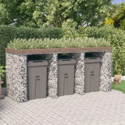 Image de Conteneur à déchets en gabion 270x91x120 cm Fer galvanisé