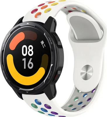 Produktbild von Strap-it Xiaomi Watch S1 Sportarmband (Weiß Bunt)