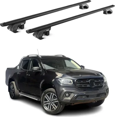 Image de Barres de toit transversales pour Mercedes Classe X 470 2017-20 Alu Noir 2x ABE