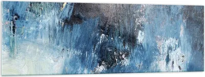 Produktbild von Bilder auf glas - Einteilig - Abstraktion Blau Schwarz - 160x50cm - Glasbilder - Wandbilder - Bilder - zum Aufhängen bereit - Wanddekoration aus Glas - Glas Bilder - Wandbild auf Glas - GAB160x50-4155