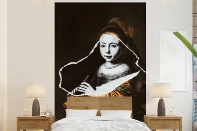 Imagen del producto de Papel pintado – – Blanco – Dorado – 195 cm x 300 cm