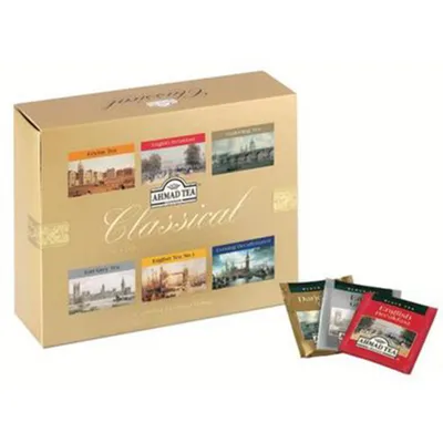 Produktbild von Ahmad Schwarzer Tee Set Classical 6 Teesorten 60 Teebeutel Schwarztee Tea London