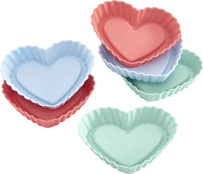 Produktbild von Lurch Flexiform Tortelett Herz 6er Set Pastel Mix