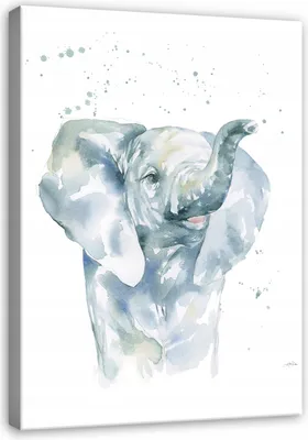 Produktbild von Leinwandbild Kinderzimmer Tiere Elefant 100x70 cm Mädchen Kinder Kinderbilder XXL Canvas Wandbilder Kunstdruck Wand Bild auf Leinwand Bilder Aufhängefertig