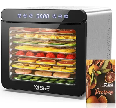Dörrautomat 9 Tabletts 800 W Edelstahl digital 30–75 °C Timer 48 h