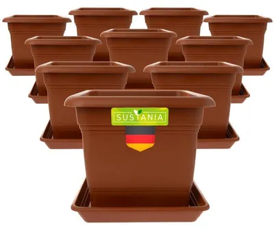 Obrázok produktu pre Set 10 veľkých kvetináčov 40 x 40 cm terakota