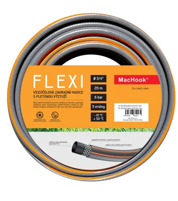 Obrázek produktu pro MacHook FLEXI 3/4" zahradní hadice šedo-oranžová Délka: 20 m