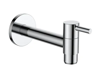 Produktbild von DEUSENFELD WVLXL - Design Wandventil "LOUNGE XL" Wasserhahn, Wandhahn, Kaltwasser Armatur, für Badezimmer, Keller, Waschraum, DN15 1/2", verchromt