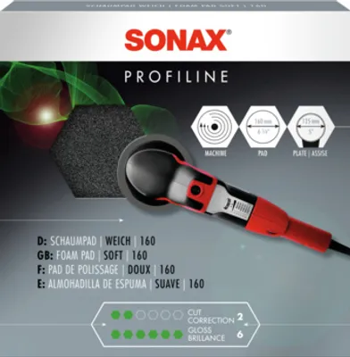 Produktbild von Sonax Schaumpad weich 160, Polierscheibe, 16 cm, Schwarz, 1 Stück(e)