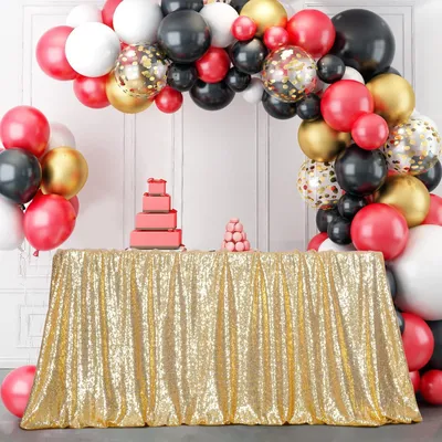 Productafbeelding van Lichtgouden Pailletten Tafelkleed 152x305cm voor Bruiloft en Feest
