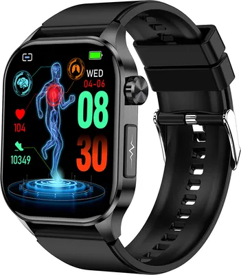 Obrázek produktu pro 2,04" Smartwatch ženy Muži, s funkcí telefonu Fitness Tracker Hodinky Sportovní monitorování zdraví BT5.2 S0S funkce tísňového volání IP68 Vodotěsné, němčina