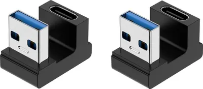Productafbeelding van INF 2-Pack U-vormige USB naar Type-C Adapter: USB Male naar Type-C Female Converter