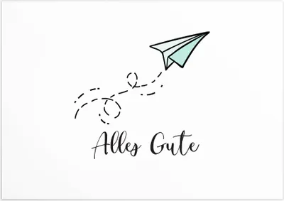 Produktbild von Alles Gute Karte Abschied KollegIn, große Abschiedskarte + Umschlag Ruhestand Jobwechsel Mutterschutz Elternzeit, DIN A5 Grußkarte, Flieger