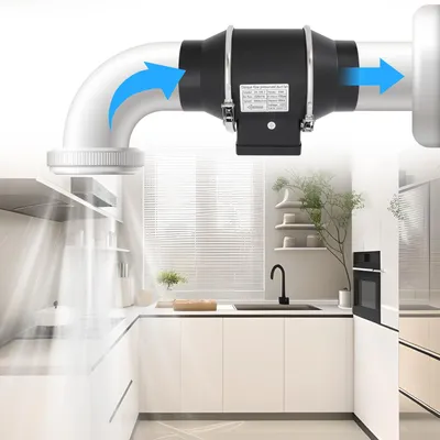 Obrázek produktu pro Odtahový ventilátor, silná cirkulace vzduchu, tichý provoz, černý