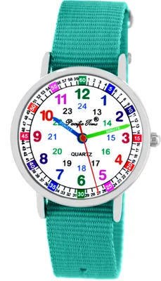 Produktbild von Kinder Armbanduhr Mädchen Lernuhr Kinderuhr wasserdicht Einschulung Geschenk türkis