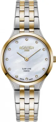 Produktbild von Damenarmbanduhr ROAMER 512847 47 89 20 Gold klassisch mit Diamanten