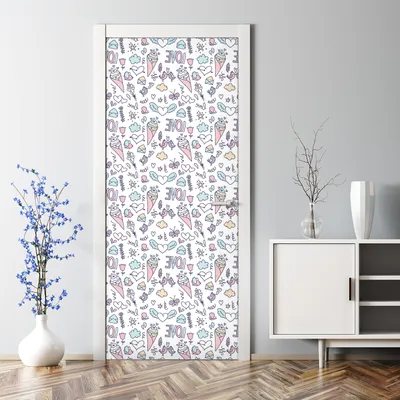 Produktbild von Dekorative Abnehmbarer Wandsticker Tapete Türtapete selbstklebend Ethnisches Federn 70 x 200 cm