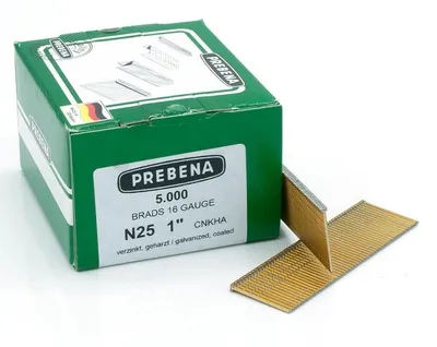 Zdjęcie produktu dla Gwoździe do łączenia elementów, 25 mm, ocynkowane. Kompatybilne z: Prebena N, Paslode F16, Makita DBN600Z, Haubold SKN16, BR-04, 5,0M