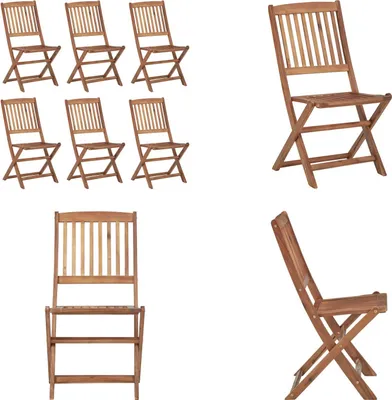Produktbild von vidaXL Klappbare Gartenstühle 6 Stk. Massivholz Akazie - Gartenstuhl - Gartenstühle - Holz Gartenstuhl - Holz Gartenstühle