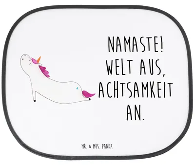 Produktbild von Mr. & Mrs. Panda pkw sonnenblende Einhorn Yoga - Weiß - Geschenk, Einhörner, Auto, Unicorn, Sport, Sonnenschutz, Lustig, Namaste, hitzeschutz, für