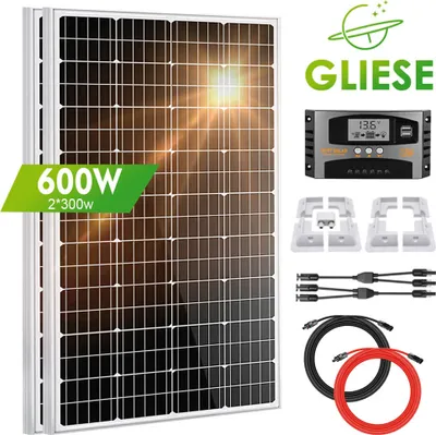 Produktbild von 600W Wohnmobil Set Solaranlage Komplettpaket Solarmodul Mit Montage PV Halterung