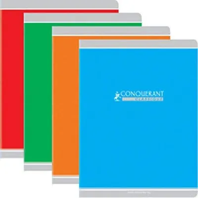 Produktbild von Conquerant 400026556, Einfarbig, Rot, Grün, Orange, Blau, 48 Blätter, 90 g/m², Kariertes Papier, Softcover