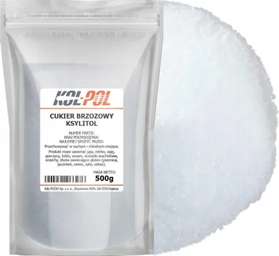 Zdjęcie produktu dla KSYLITOL FIŃSKI 500g Cukier brzozowy naturalny zamiennik cukru Kol-Pol
