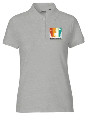 Produktbild von Huuraa Damen Polo Shirt Weidmannsheil Hirsch Wald XL Sport Grey Bio Baumwolle Fairtrade Poloshirt Geschenkidee