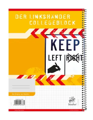 Produktbild von Staufen® style 734042738 Collegeblock Linkshänder - A4, kariert, 80 Blatt, 70 g/qm