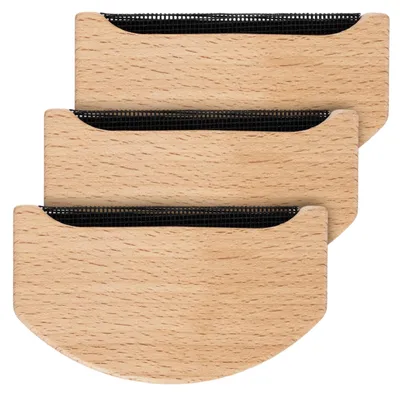 3er-Set Kaschmierkamm aus Buchenholz – Fusselentferner für Pullover