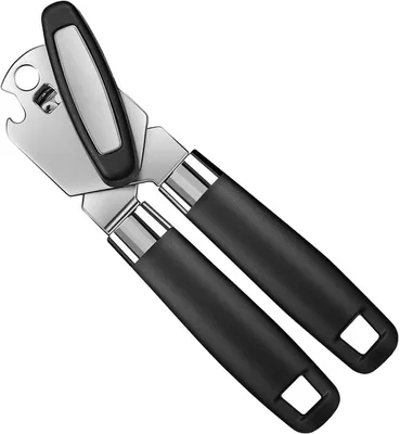 Imagen del producto de Abrebotellas de acero inoxidable, multifuncional con abrelatas, diseño ergonómico antideslizante, ideal para personas mayores