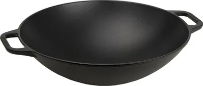 Produktbild von Victoria 30926 Wok aus Emaillierte Gusseisen Induction 35,5cm, Cast Iron Skillet ohne PTFE Schwarz