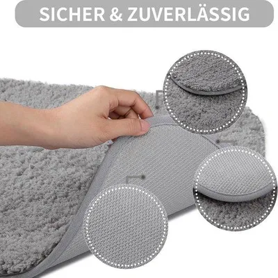 Productafbeelding van Badmat van microvezel, 50 x 80 cm - Grijs, antislip, machinewasbaar, sneldrogend
