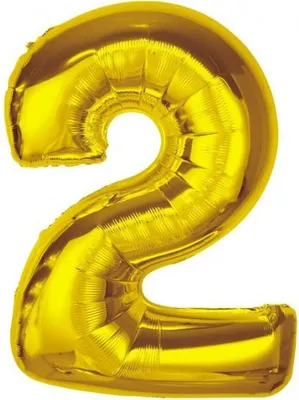 Zdjęcie produktu dla Złoty balon foliowy z numerem 2 92 cm