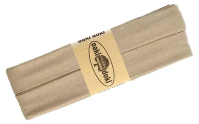 3m Oaki Doki Tricot de Luxe Jersey-Schrägband Einfassband elastisch beige leinen