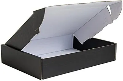 Productafbeelding van Verzenddozen, zwarte kartonnen dozen, 31x22x6 cm, formaat A4, geschikt voor cadeauverpakking