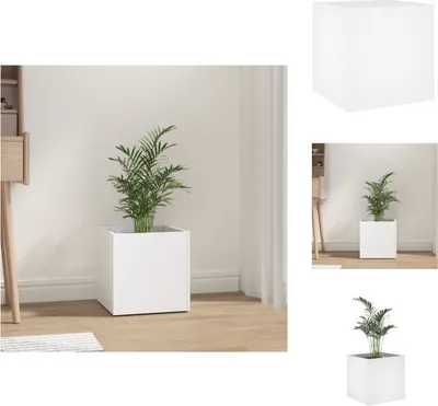 Obrázok produktu pre vidaXL Kvetináč biely 40x40x40 cm Materiál na báze dreva - Kvetináče a sadenice